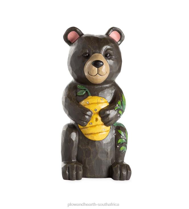 Yard & Garden Plow & Hearth Indoor/Outdoor Lighted Black Bear and Honey Shorty Statue NFLB297
