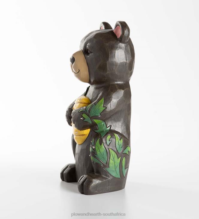 Yard & Garden Plow & Hearth Indoor/Outdoor Lighted Black Bear and Honey Shorty Statue NFLB297