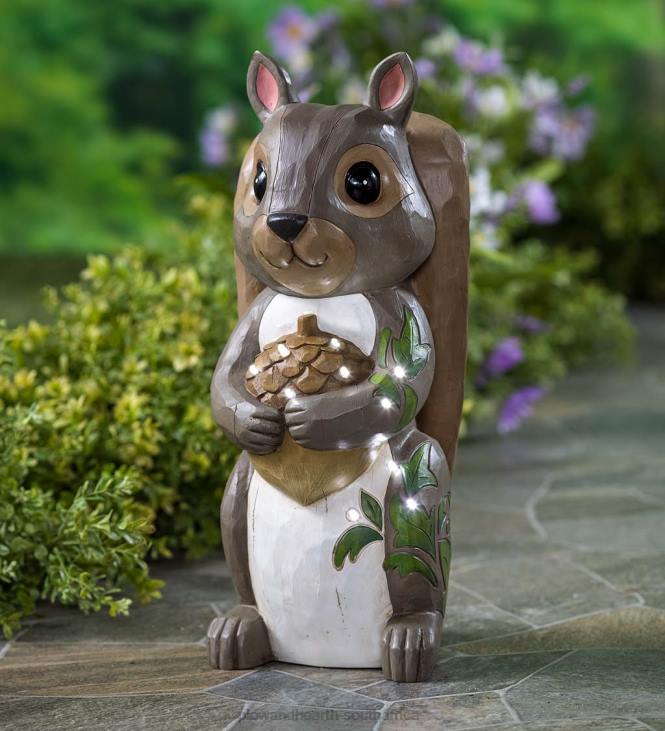 Yard & Garden Plow & Hearth Indoor/Outdoor Lighted Squirrel Shorty Statue NFLB123
