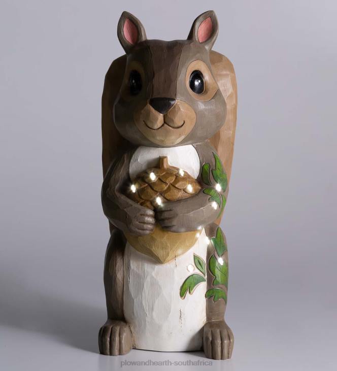 Yard & Garden Plow & Hearth Indoor/Outdoor Lighted Squirrel Shorty Statue NFLB123