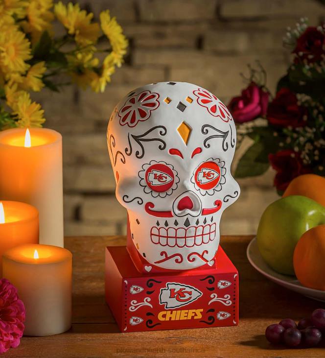 Yard & Garden Plow & Hearth Kansas City Chiefs Sugar Skull Statue NFLB400