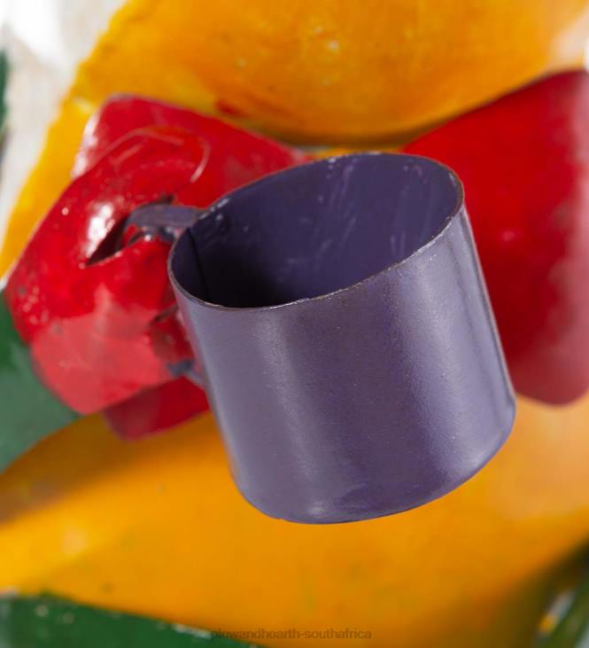 Yard & Garden Plow & Hearth Latte Larry Frog with Coffee Cup Metal Garden Statue NFLB250