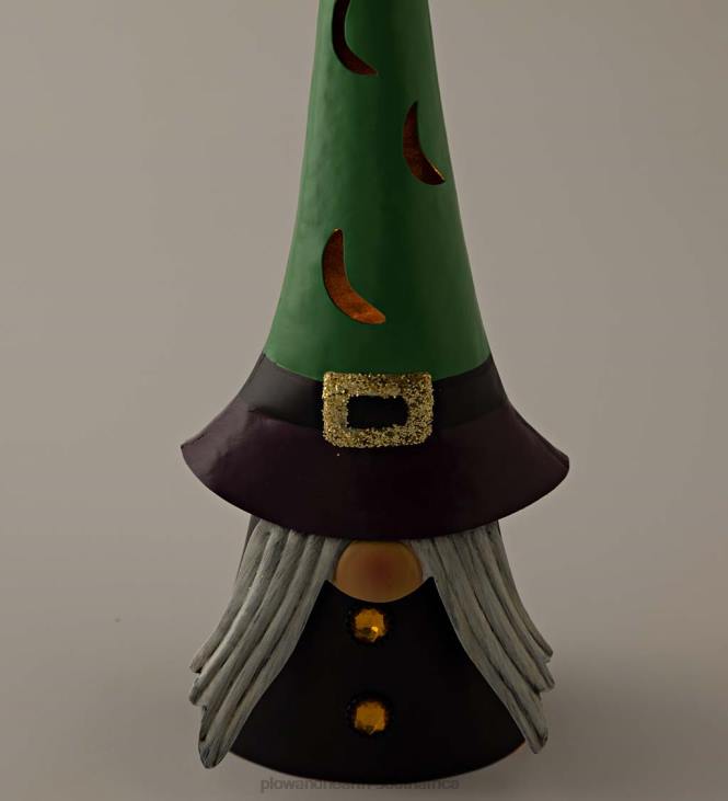 Yard & Garden Plow & Hearth Lighted Halloween Witch Gnome - Black NFLB429