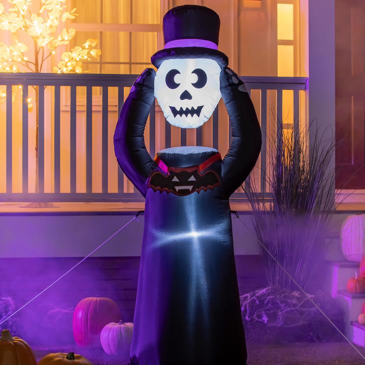 Yard & Garden Plow & Hearth Lighted Headless Skeleton Halloween Inflatable NFLB428