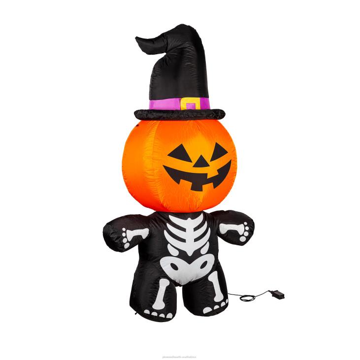 Yard & Garden Plow & Hearth Lighted Jack-O-Lantern Skeleton Halloween Inflatable NFLB431
