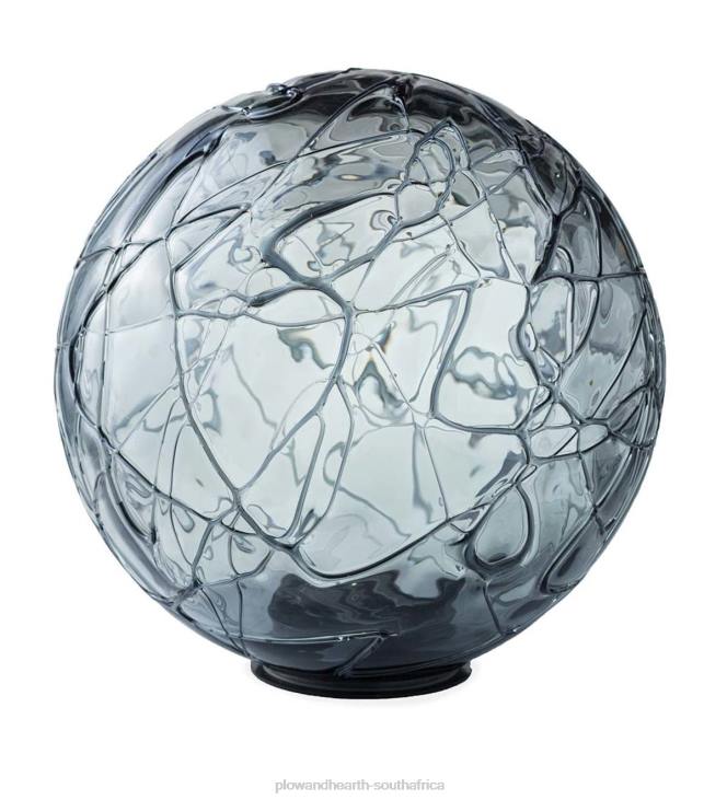 Yard & Garden Plow & Hearth Lighted Solar Glass Orb - Smoke NFLB416