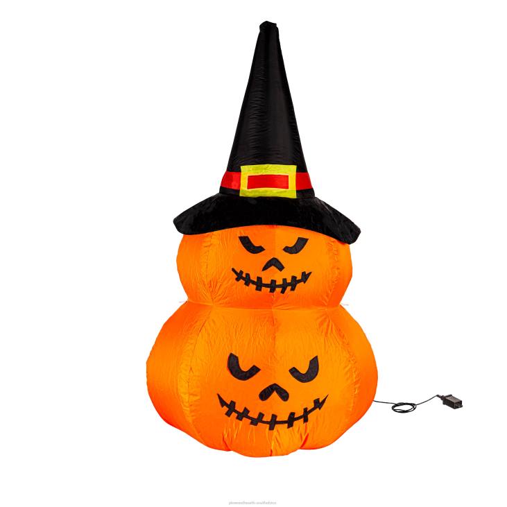 Yard & Garden Plow & Hearth Lighted Stacked Jack-O-Lanterns Halloween Inflatable NFLB430