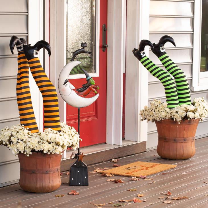 Yard & Garden Plow & Hearth Metal Storybook Moon Halloween Statue NFLB426