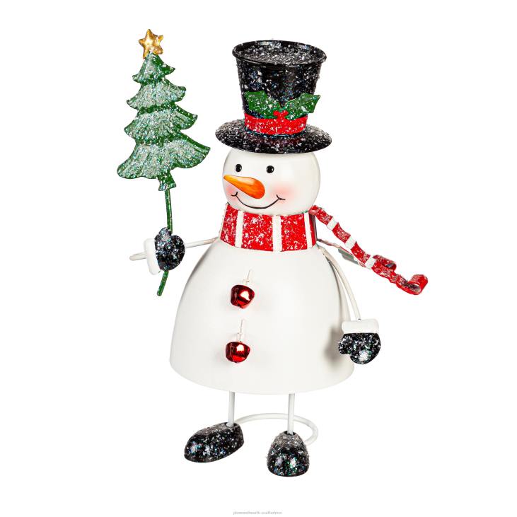 Yard & Garden Plow & Hearth Metal Wobble Snowman Statue NFLB154