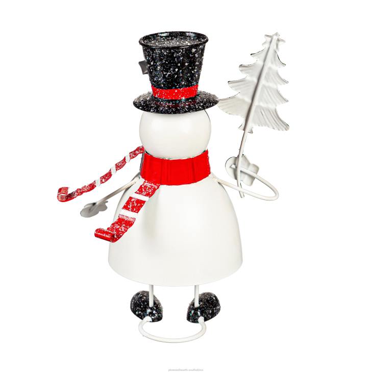 Yard & Garden Plow & Hearth Metal Wobble Snowman Statue NFLB154