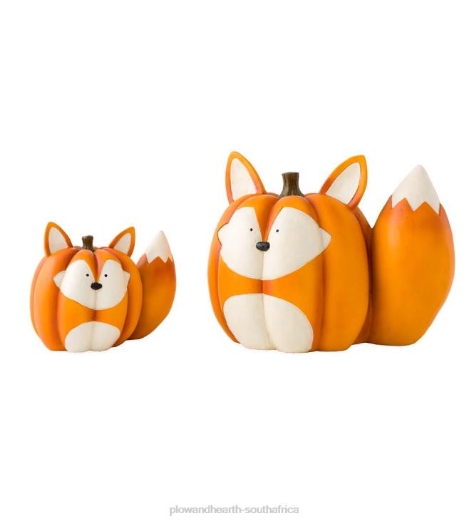 Yard & Garden Plow & Hearth Mother And Baby Fox Pumpkin Statues, Set of 2 NFLB248