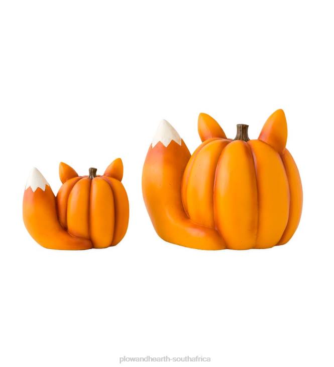 Yard & Garden Plow & Hearth Mother And Baby Fox Pumpkin Statues, Set of 2 NFLB248