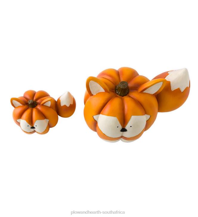 Yard & Garden Plow & Hearth Mother And Baby Fox Pumpkin Statues, Set of 2 NFLB248