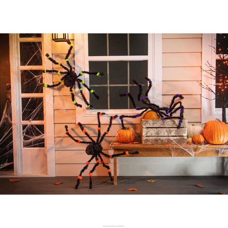 Yard & Garden Plow & Hearth Oversized Halloween Hanging Spiders, Set of 3 NFLB433