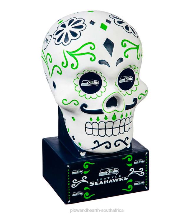 Yard & Garden Plow & Hearth Seattle Seahawks Sugar Skull Statue NFLB363