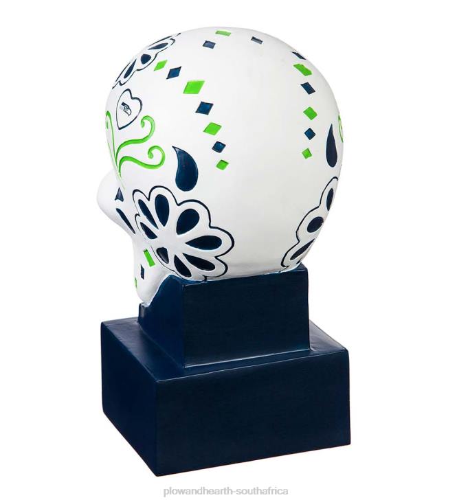 Yard & Garden Plow & Hearth Seattle Seahawks Sugar Skull Statue NFLB363