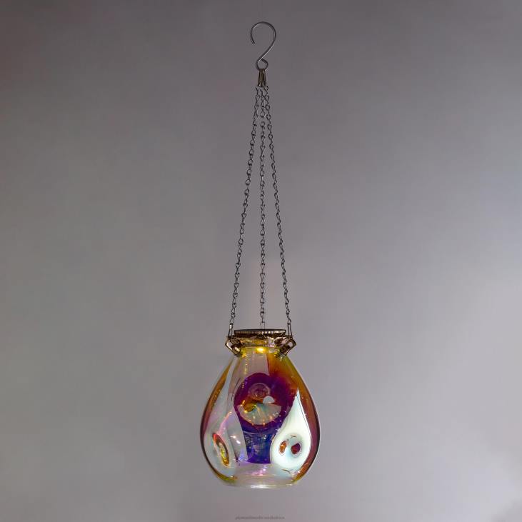 Yard & Garden Plow & Hearth Solar Hanging Iridescent Glass Lights NFLB418