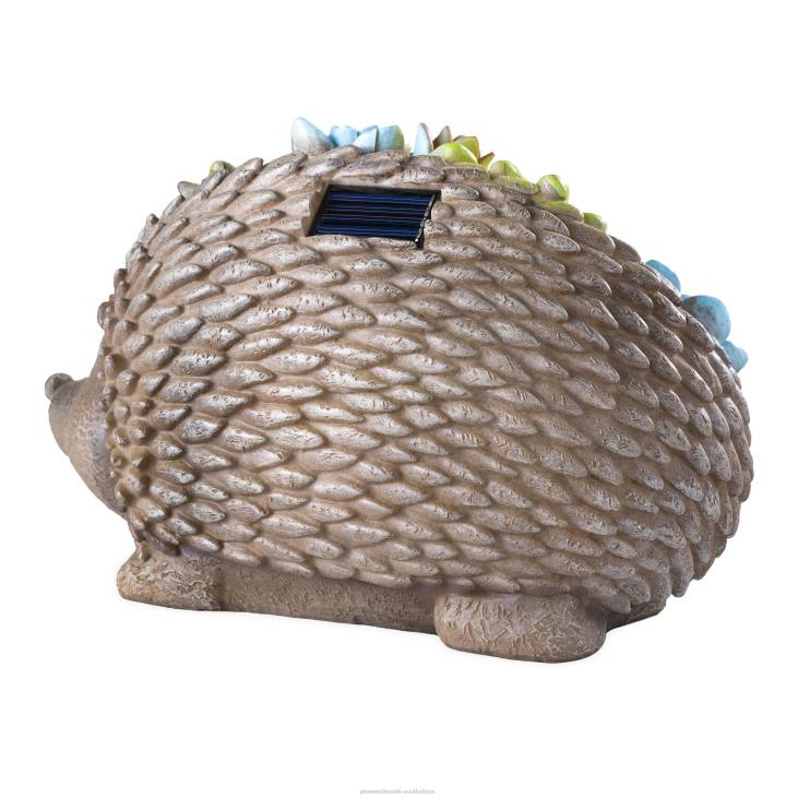 Yard & Garden Plow & Hearth Solar Lighted Succulent Resin Animal Garden Statue - Hedgehog NFLB221