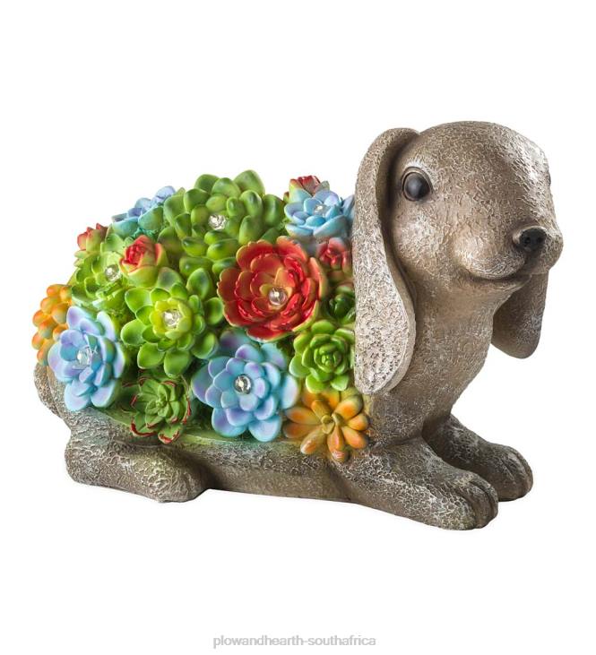 Yard & Garden Plow & Hearth Solar Lighted Succulent Resin Animal Garden Statue - Hedgehog NFLB221
