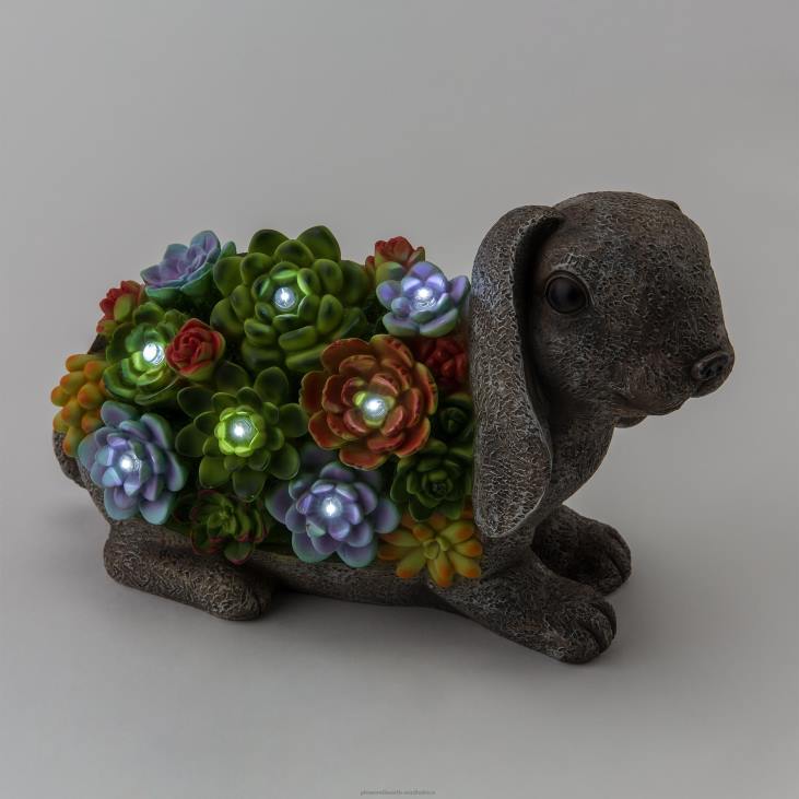 Yard & Garden Plow & Hearth Solar Lighted Succulent Resin Animal Garden Statue - Hedgehog NFLB221