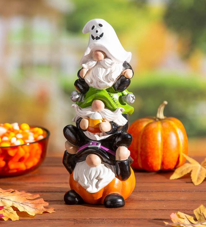 Yard & Garden Plow & Hearth Stacked Halloween Gnome Trio NFLB425