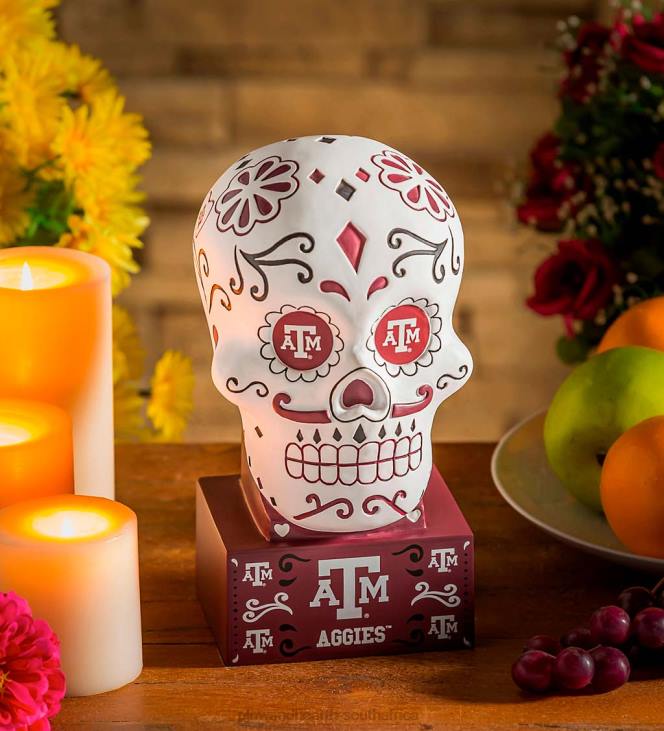 Yard & Garden Plow & Hearth Texas A & M Sugar Skull Statue NFLB366