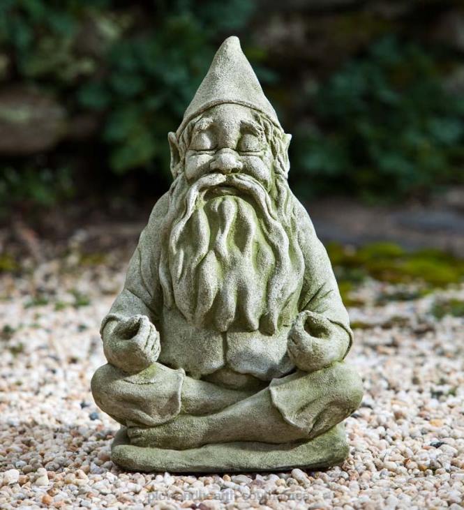 Yard & Garden Plow & Hearth USA-Made Handcrafted Stone Big Fred Gnome Garden Statue NFLB108