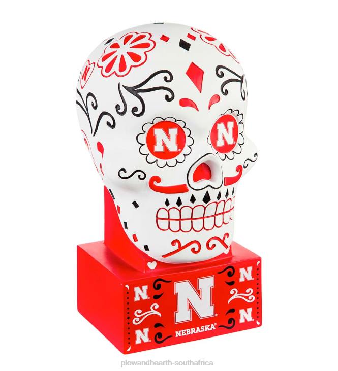 Yard & Garden Plow & Hearth University of Nebraska Sugar Skull Statue NFLB405