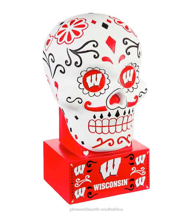 Yard & Garden Plow & Hearth University of Wisconsin-Madison Sugar Skull Statue NFLB388