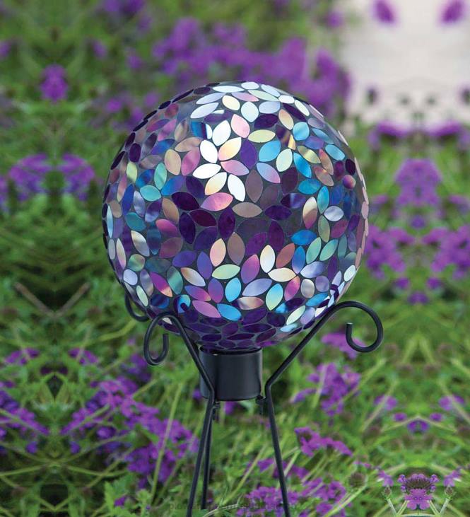 Yard & Garden Plow & Hearth Flower Petal Mosaic Gazing Ball NFLB286