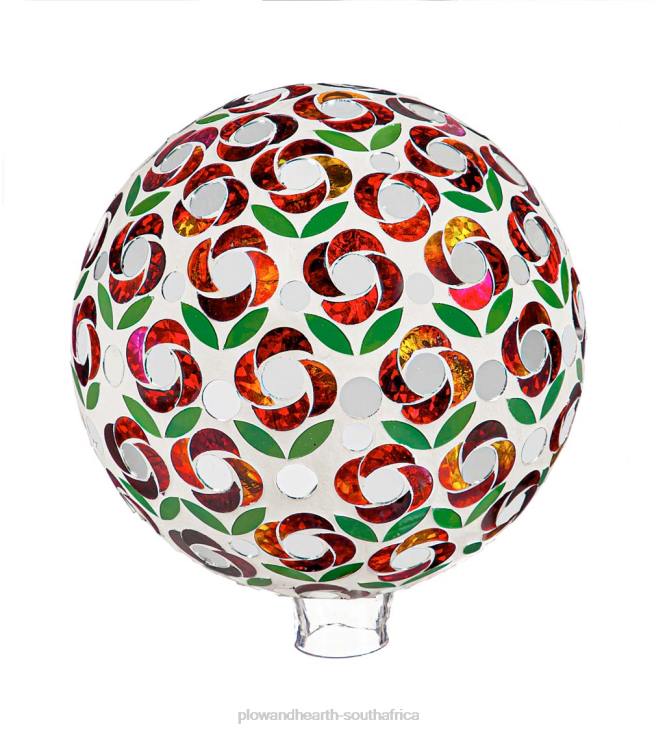 Yard & Garden Plow & Hearth Poinsettia Mosaic Glass Gazing Ball NFLB419