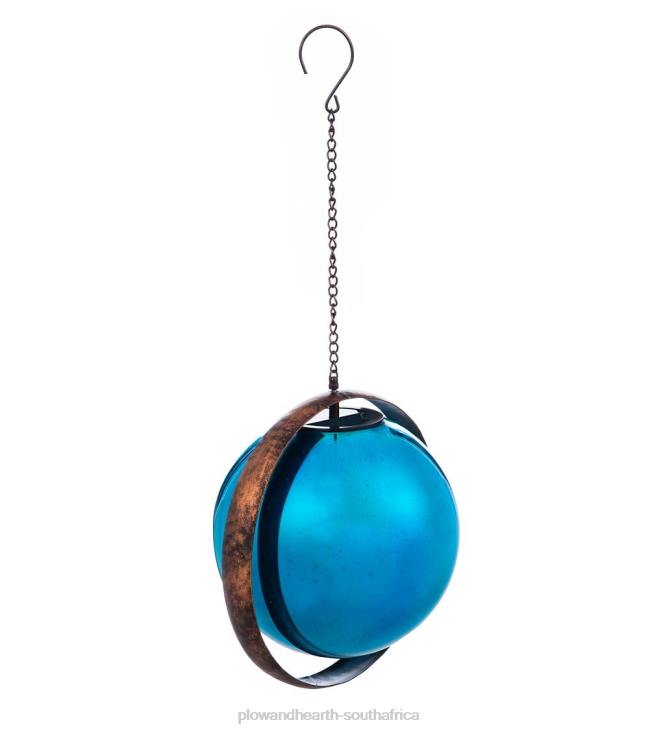 Yard & Garden Plow & Hearth Stargazing Solar Hanging Blue Glass Orb and Hoop NFLB95