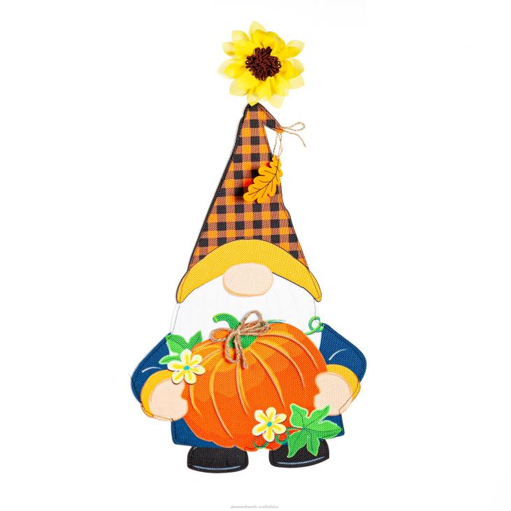Yard & Garden Plow & Hearth Fall Gnome with Pumpkin Lighted Window Decor NFLB521