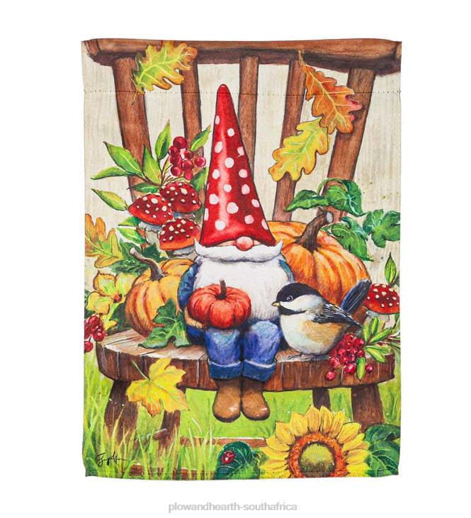 Yard & Garden Plow & Hearth Gnomes and Friends Suede Garden Flag NFLB519