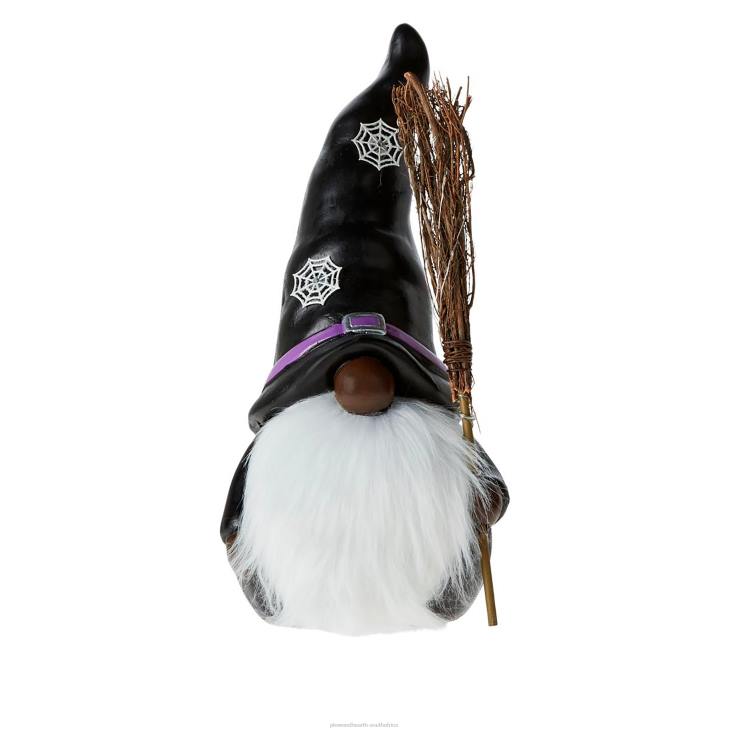 Yard & Garden Plow & Hearth Lighted Witch Gnome Statue with Spiderweb Hat - Caucasian NFLB515