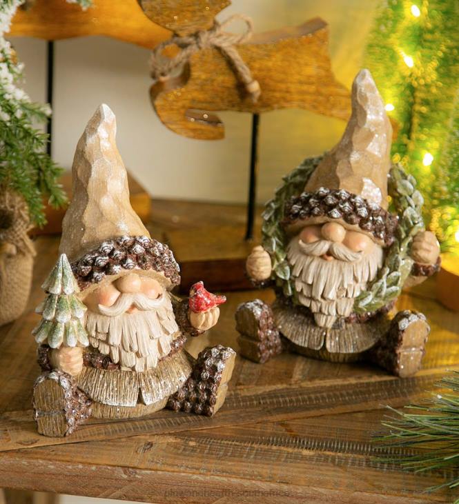 Yard & Garden Plow & Hearth Woodland Holiday Gnomes, Set of 2 NFLB514