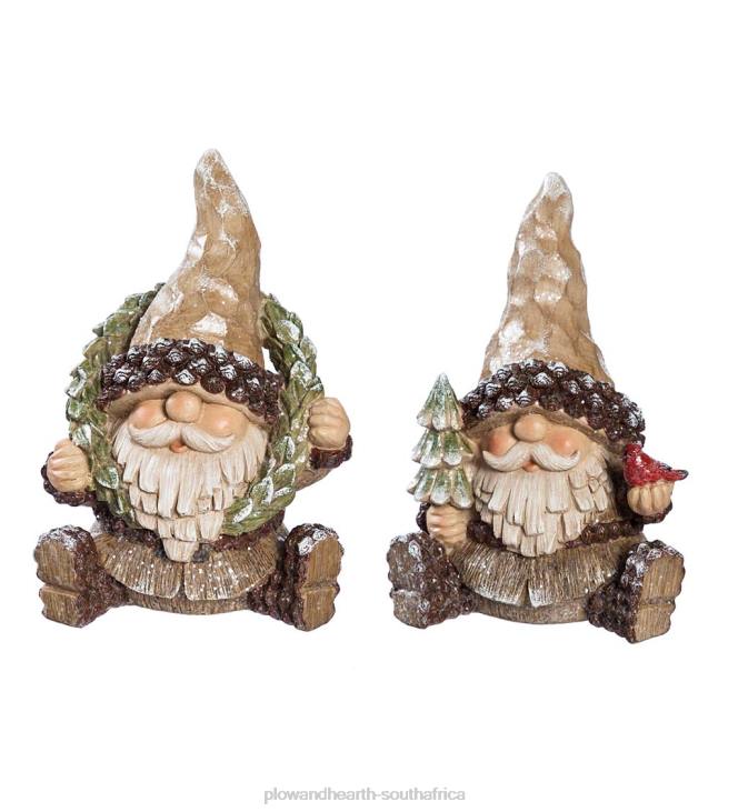 Yard & Garden Plow & Hearth Woodland Holiday Gnomes, Set of 2 NFLB514