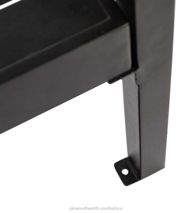 Yard & Garden Plow & Hearth Cast Aluminum Arbor Bench Pergola with Side Tables - Black NFLB496