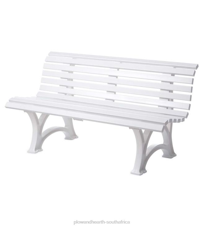 Yard & Garden Plow & Hearth Ergonomic Weatherproof PVC Garden Bench - Optic Woodtone NFLB498