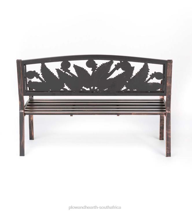 Yard & Garden Plow & Hearth Fern Fronds Metal Garden Bench - Bronze NFLB505