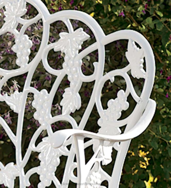 Yard & Garden Plow & Hearth Grapevine Garden Bench in Powder-Coated Aluminum - White NFLB495