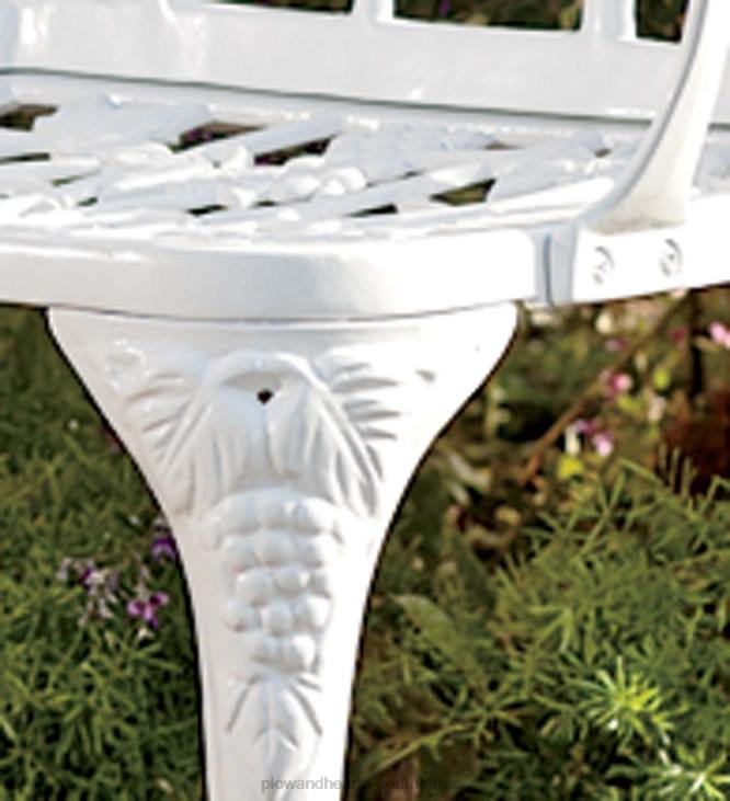Yard & Garden Plow & Hearth Grapevine Garden Bench in Powder-Coated Aluminum - White NFLB495