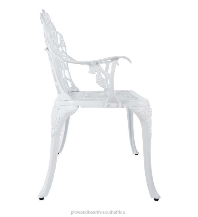 Yard & Garden Plow & Hearth Grapevine Garden Bench in Powder-Coated Aluminum - White NFLB495