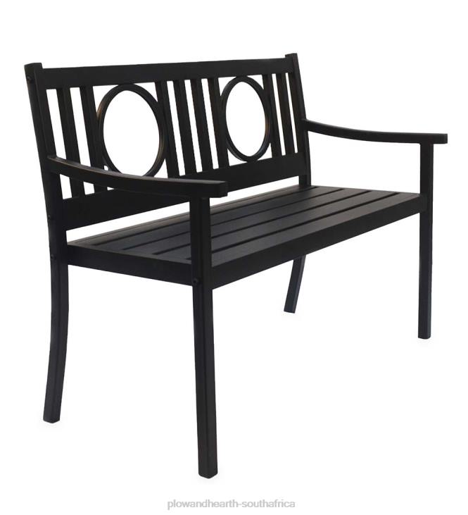 Yard & Garden Plow & Hearth Grayson Steel Garden Bench - Black NFLB502