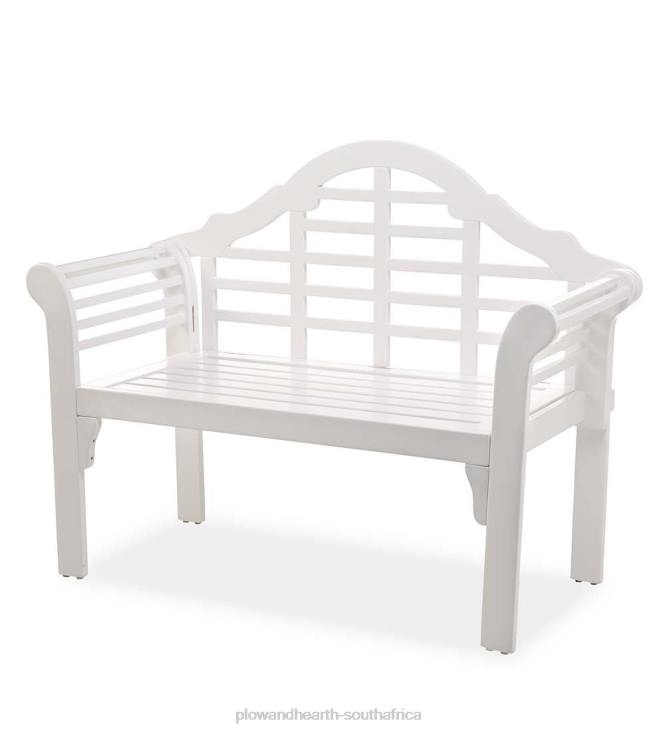 Yard & Garden Plow & Hearth Lutyens Wood Garden Bench - White NFLB487