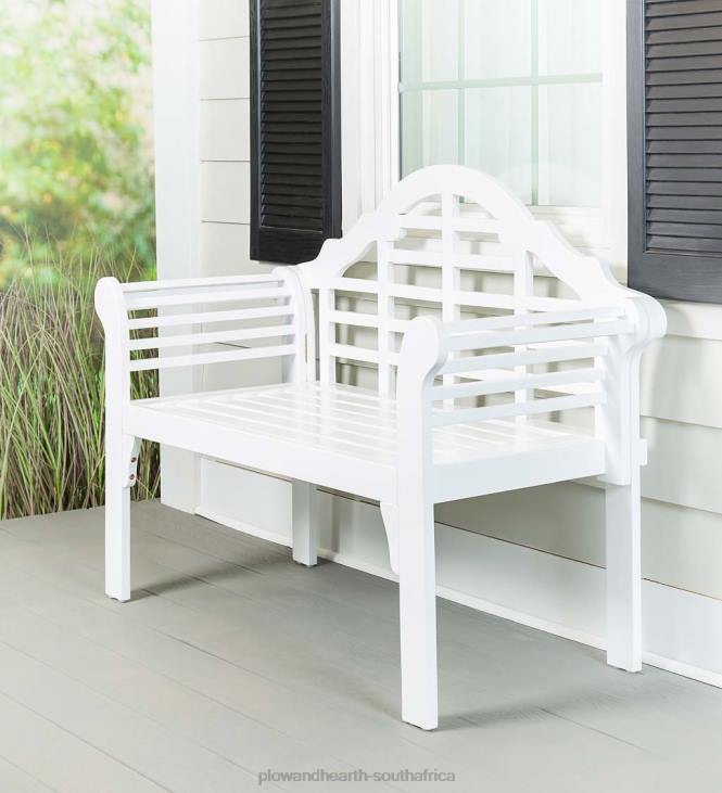 Yard & Garden Plow & Hearth Lutyens Wood Garden Bench - White NFLB487