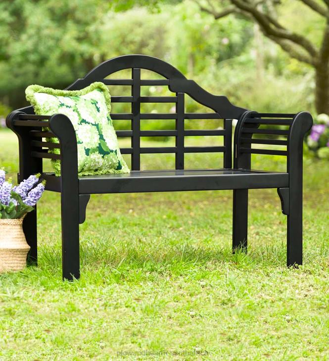 Yard & Garden Plow & Hearth Lutyens Wood Garden Bench - White NFLB487