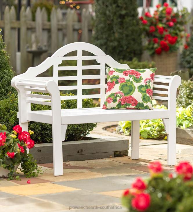 Yard & Garden Plow & Hearth Lutyens Wood Garden Bench - White NFLB487