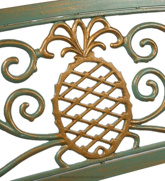 Yard & Garden Plow & Hearth Pineapple Metal Garden Bench - Verdigris NFLB501