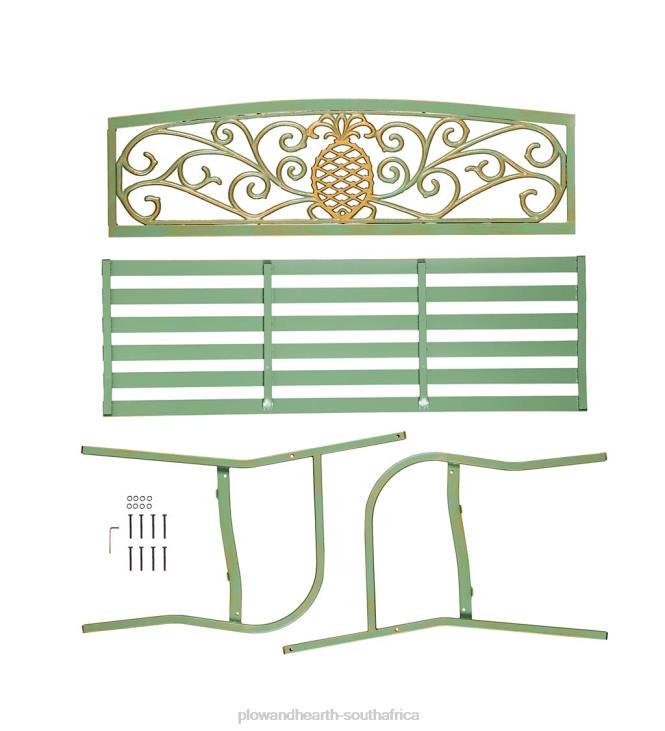 Yard & Garden Plow & Hearth Pineapple Metal Garden Bench - Verdigris NFLB501